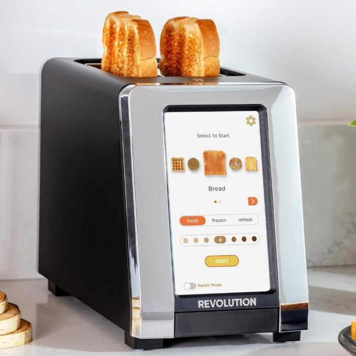 Revolution R180B Connect 2-Slice Toaster & Toastie Press Bundle – Features Patented InstaGLO 2.0 Technology & Toastie Press Mode – Toast Bread. Bagels. Waffles. Muffins. Tortillas – Matte Black