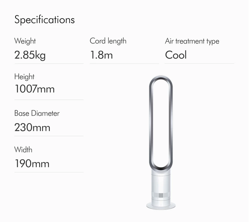 【Limited Time Offer】Dyson Cool™️ AM07 Tower Fan — Fast Shipping from Selangor + 3-Year Warranty  (White or Silver)