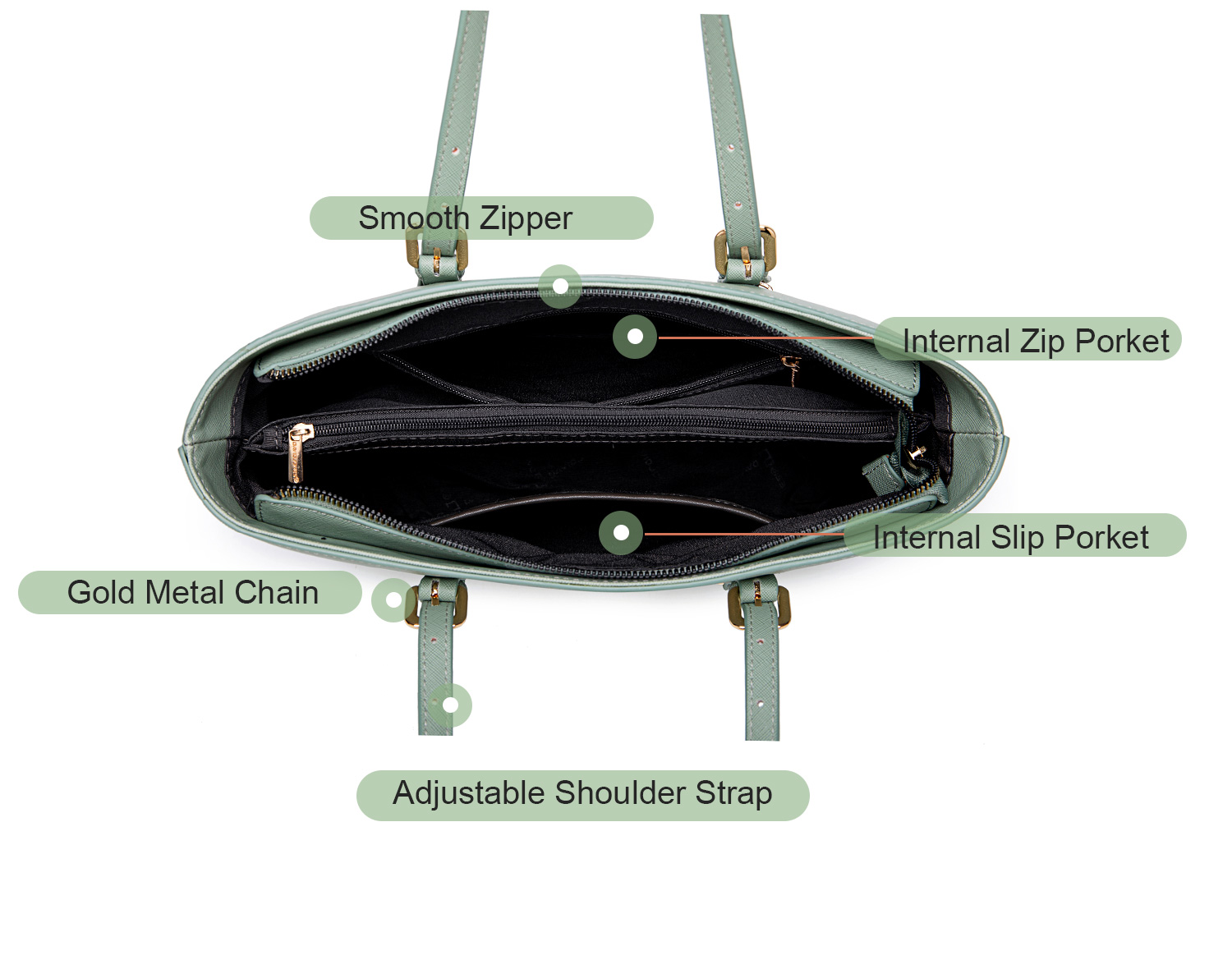 DavidJones Women's Medium PU Leather Tote Bag