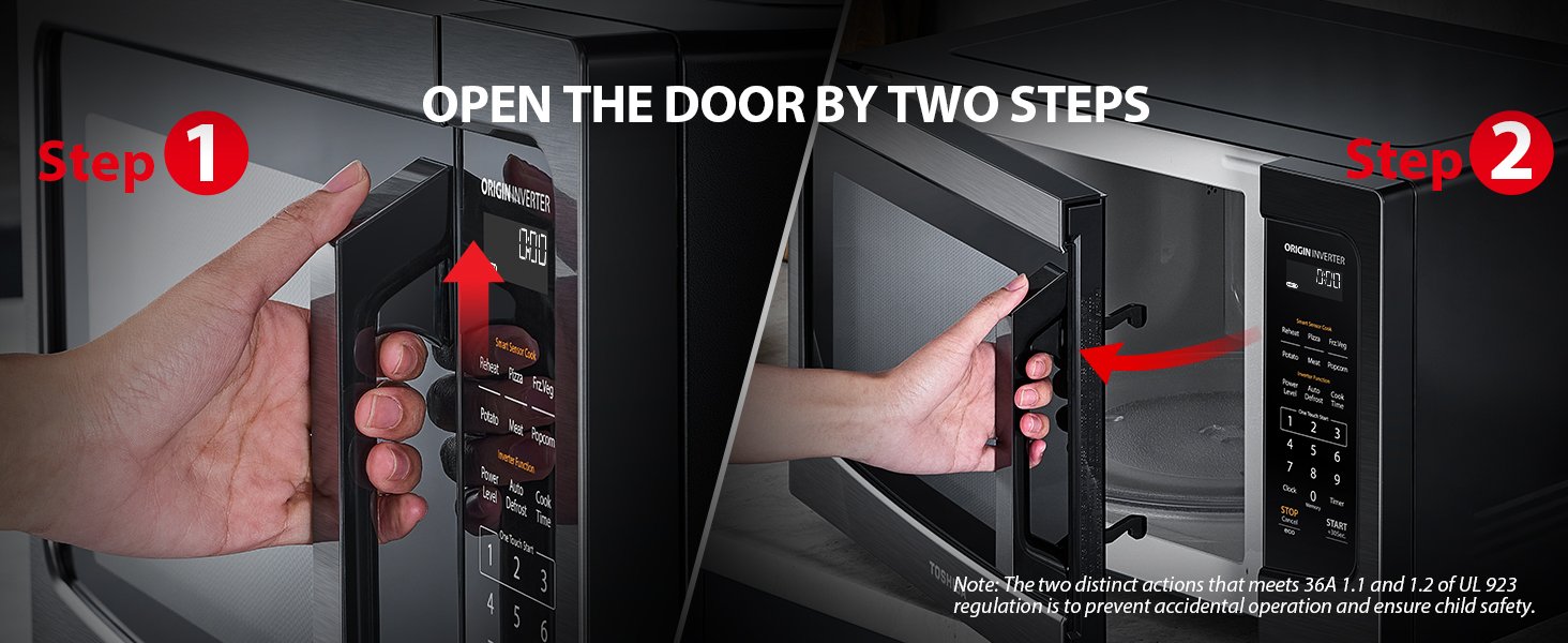 TOSHIBA ML-EM45PIT(BS) Countertop Microwave Oven with Inverter Technology. Kitchen Essentials. Smart Sensor. Auto Defrost. 1.6 Cu.ft. 13.6 Removable Turntable. 33lb.&1250W. Black Stainless Steel