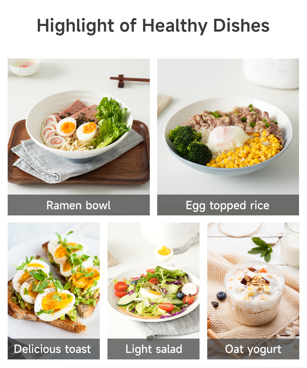 Simplus Multifunctional Egg Cooker |7 Modes | 24h Reservation | SUS304 Steaming Bowl | Steaming Egg Custard Yogu DZEG006