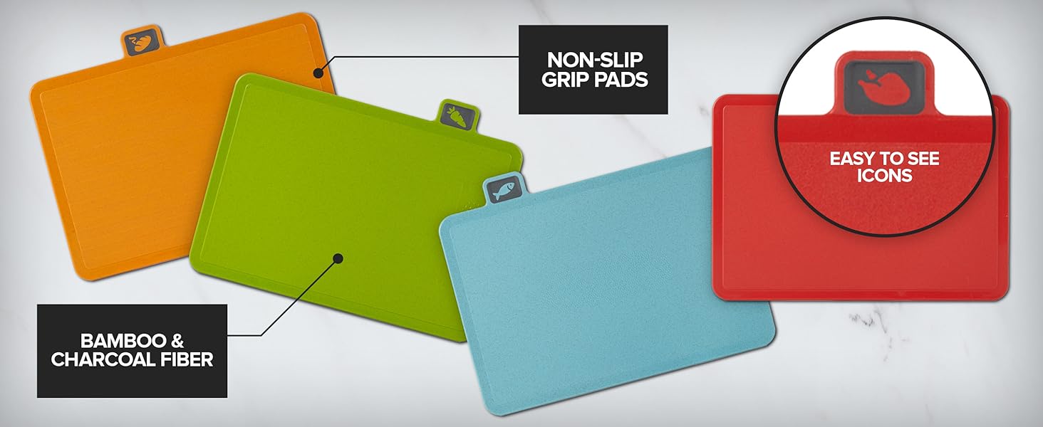 【New User Only】Modern Innovations Smart Cutting Boards and Knife Set. Self Cleaning Cutting Board & Knives Holder. Color Coded Cutting Board Set With Knives. All-In-One Cleaning Knife and Cutting Board Set