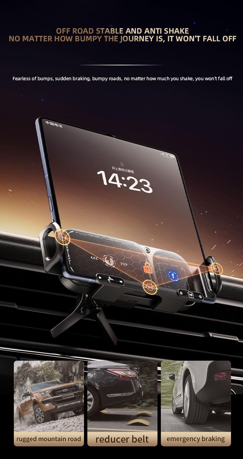 Wireless Charging Phone Holder Car Mount for Folding Screen/Universal Smartphone